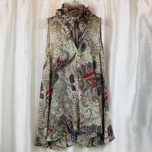 JAIPUR Ruffle Neck Sleeveless Pullover Tunic S